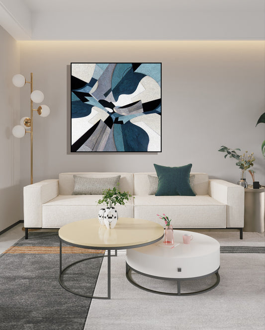 Skyscraper (Refined Canvas Wall Art with Texture: Available in Various Sizes, Featuring an Abstract Painting)