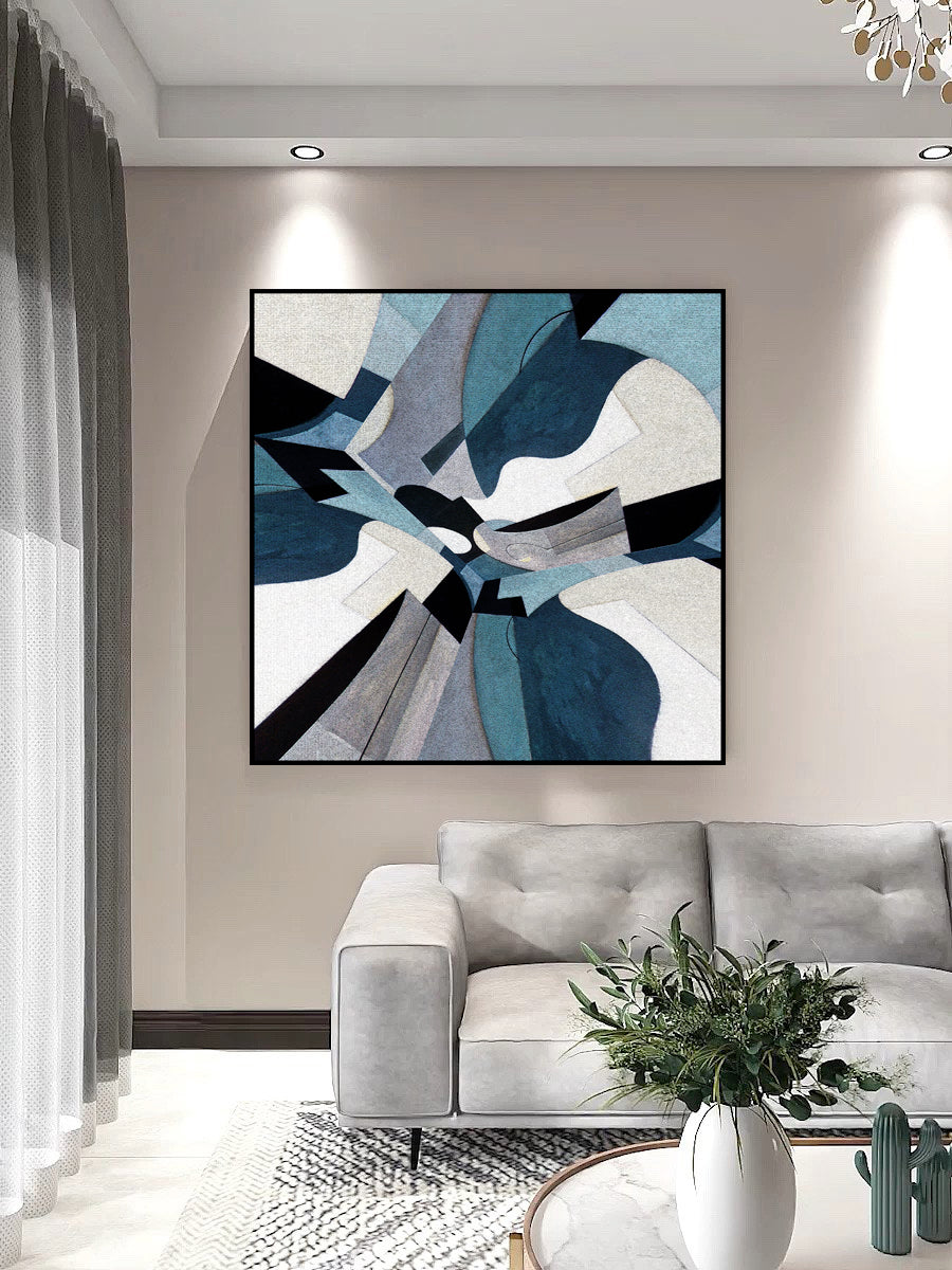 Skyscraper (Refined Canvas Wall Art with Texture: Available in Various Sizes, Featuring an Abstract Painting)