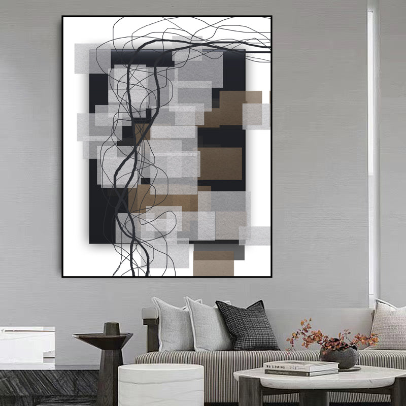 Refined Canvas Textile Wall Art: Available in Various Sizes, Featuring an Abstract Painting