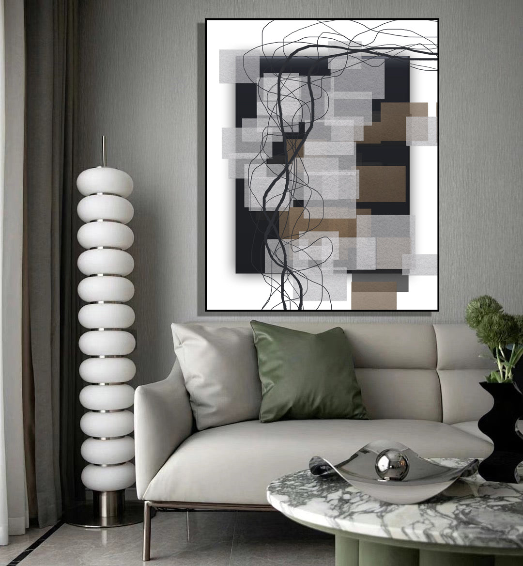 Refined Canvas Textile Wall Art: Available in Various Sizes, Featuring an Abstract Painting